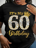 60th Birthday Shirt Diamond Crown | Personalized Mom Gift | Birthday Party Tee